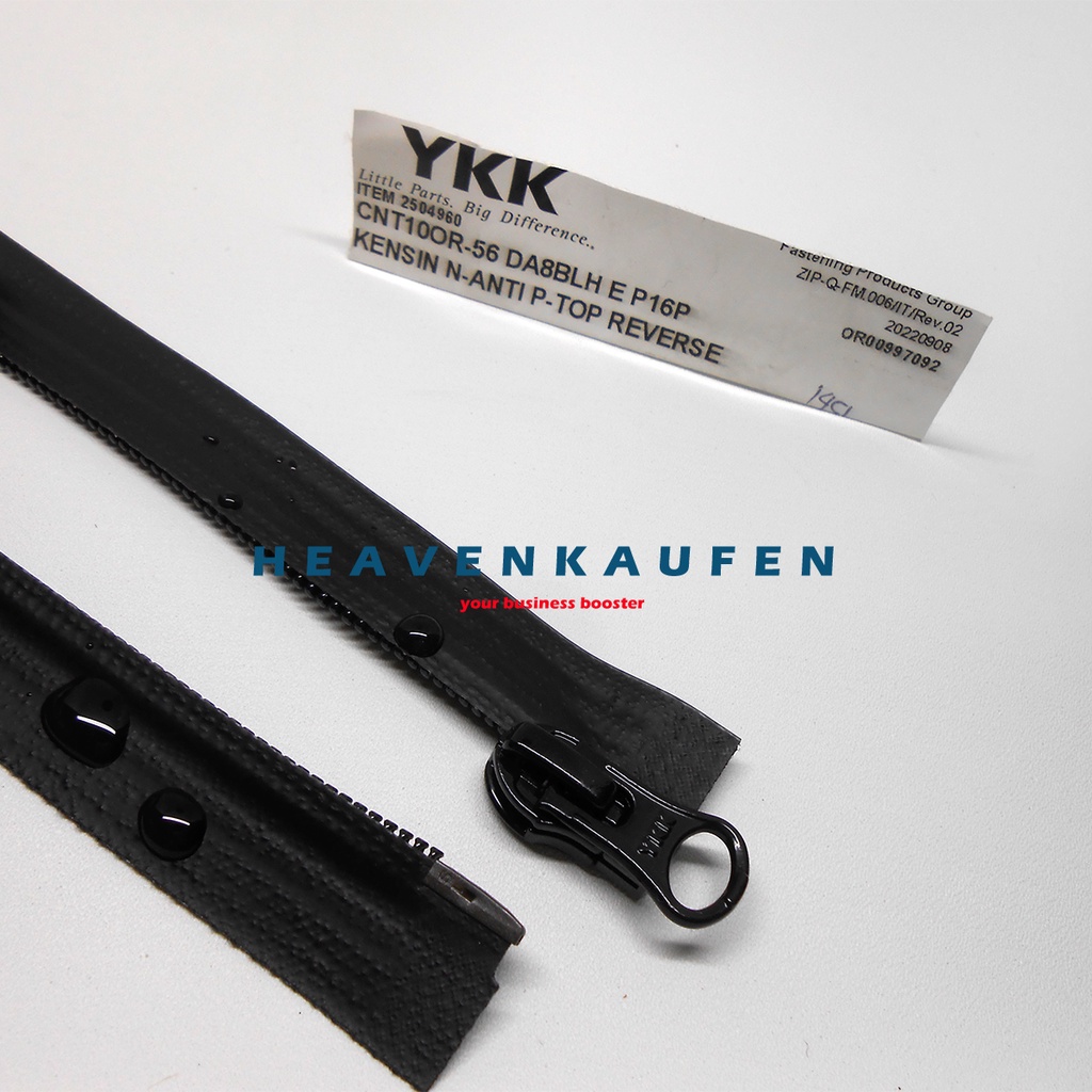 Resleting Zipper YKK 60 cm Atau 24 inch Aqua Guard Anti Air Waterproof Hitam Set Open-End