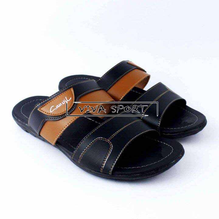 PROMO SANDAL PRIA SELOP KULIT DEWASA TAN / SANDAL SLIP ON TERBARU /SANDAL SELOP PRIA