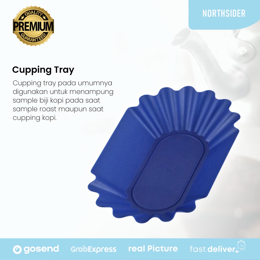 COFFEE BEAN SAMPLE CUPPING TRAY WARNA BIRU - TEMPAT BIJI KOPI