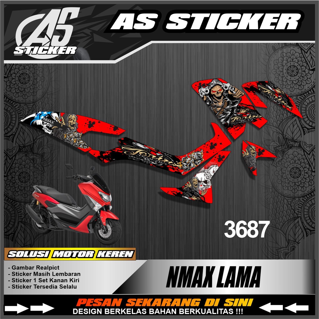 3687a Striping Motor Nmax Lama Semifull Variasi lis - Variasi Striping Skotlet Nmax Lama Desain Zomb