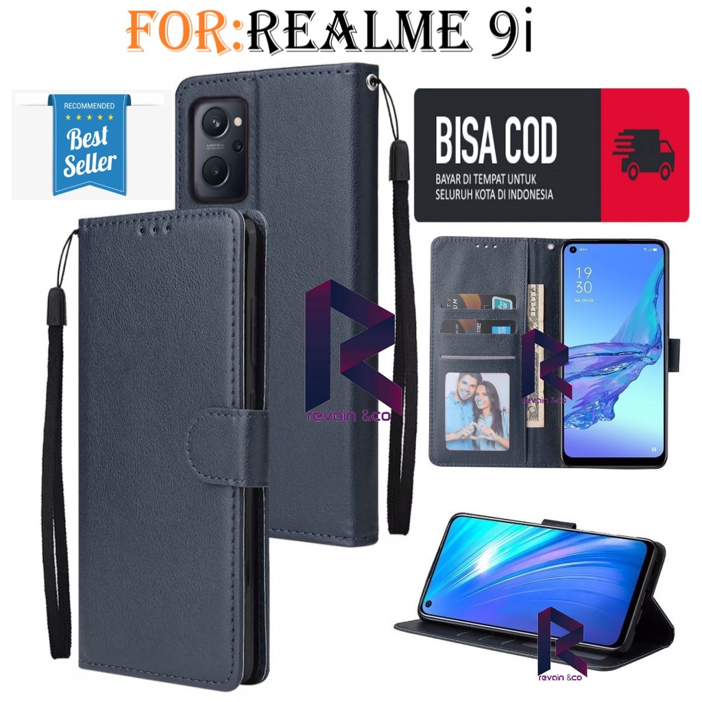 NEW REALME 9i CASE FLIP WALLET LEATHER KULIT PREMIUM SARUNG BUKA TUTUP FLIP CASE REALME 9i