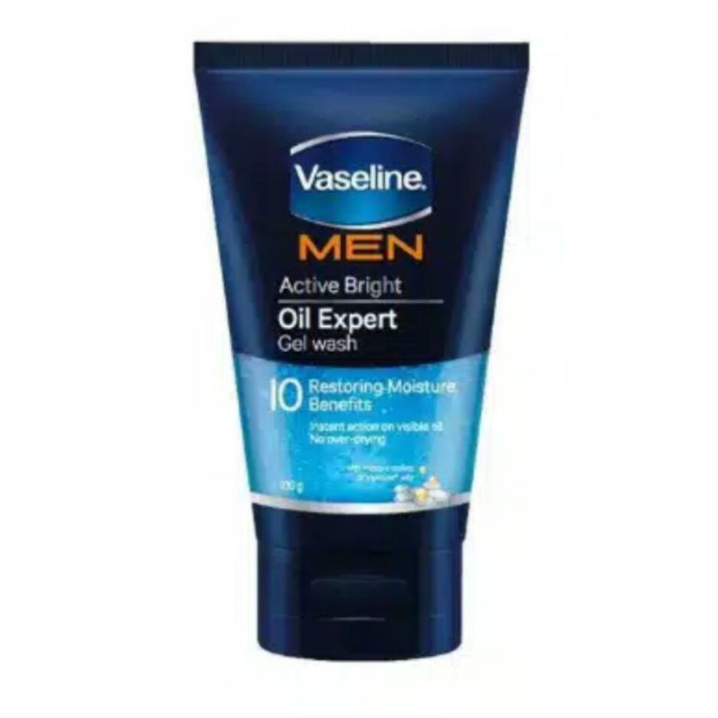 [BISA BAYAR DI TEMPAT] Vaseline Men Active Bright Oil Expert Gel Wash 100gram Facial Wash