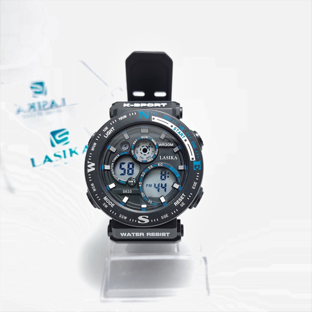 [NEW SALE] Jam Tangan Digital Pria Casual Sporty Dewasa Anti air Jam Tangan Bulat Diameter 4,7 cm Lasika 633