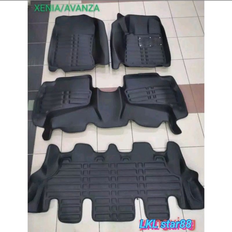 Karpet 5D Premium 3 Baris Hitam Mobil Avanza / Xenia