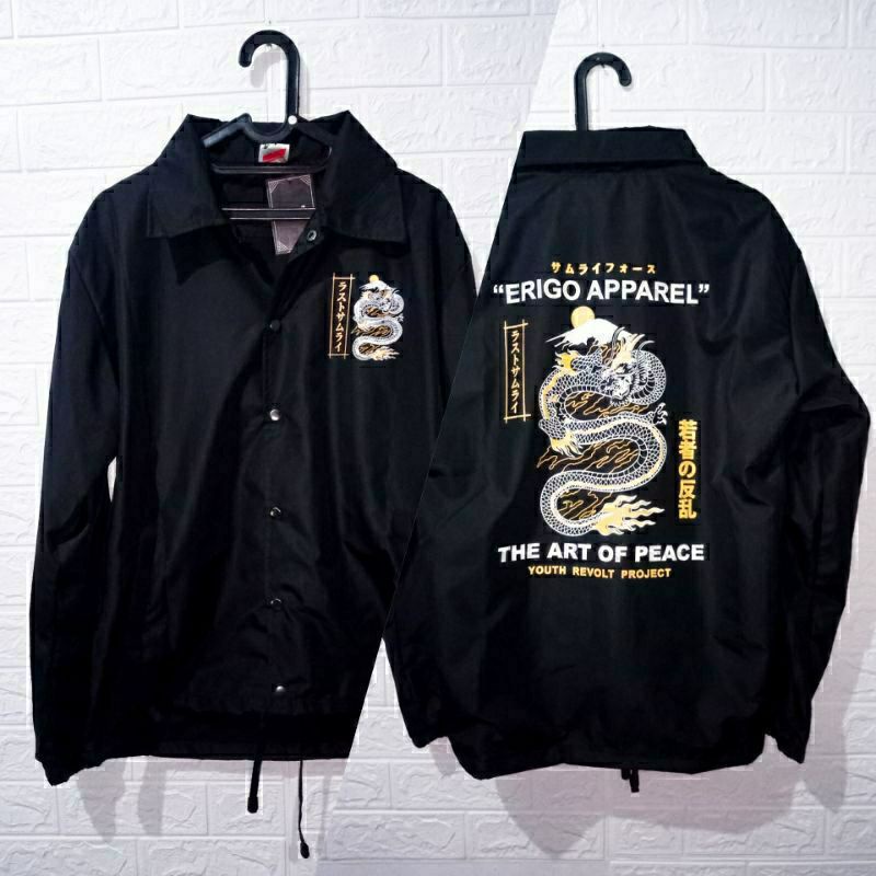 JAKET COACH NAGA HITAM DISTRO PRIA WANITA/JAKET MODEL TERBARU/JAKET MODEL NAGA/JAKET KEREN/JAKET PRE