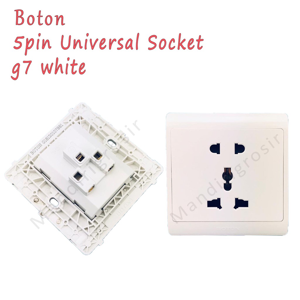 5pin Universal Socket * Boton * colokan tembok