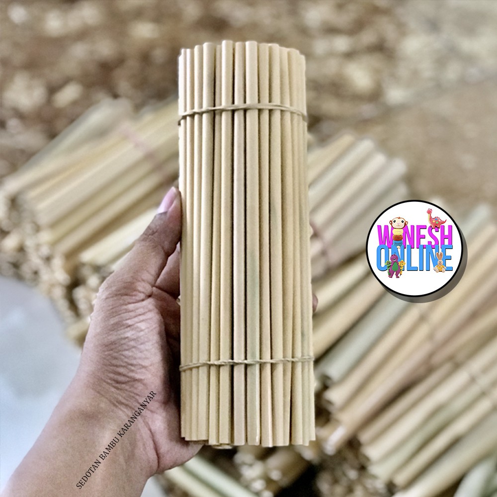 Sedotan Bambu Kecil (Diameter 0,3 - 0,8 cm) 1 kg isi 130