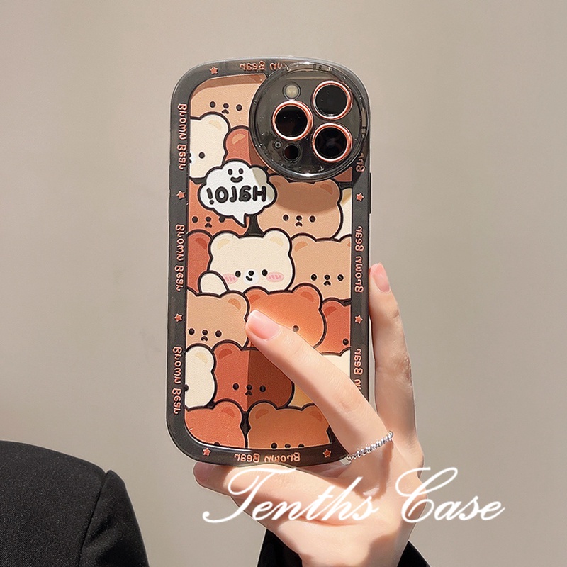 Redmi Note12 A1 A1+10C 10A 10 9A 9C 9 9T Note 11s 10s 9s 11 10 9 8 ProPoco X3 NFC X3Pro X3 Mi11 10 12T 11T 11Lite Poco M3 Full Layar Cute Bear Phone Case Soft Clear Sarung