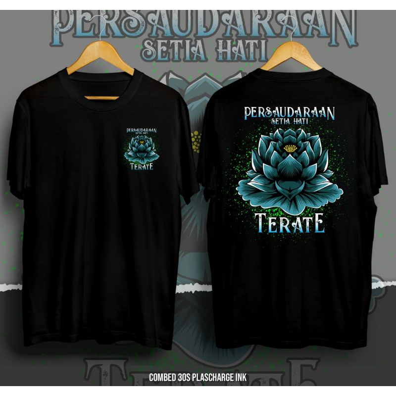 KAOS PSHT-KAOS MOTIF PLASCHARGE BUNGA TERATE-KAOS TERATE-KAOS BUNGA TERATE-KAOS DISTRO