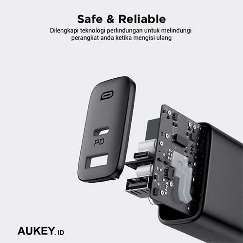 AKN88 - AUKEY PA-F3S - Swift Series - Dual Port Charger 32W Max Support PD 3.0