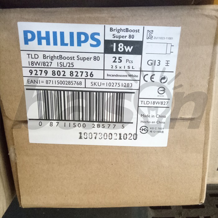 PHILIPS TL-D 18W Super BrightBoost - 60cm - 2700K / 3000K / 4000K / 6500K - KHUSUS OJOL