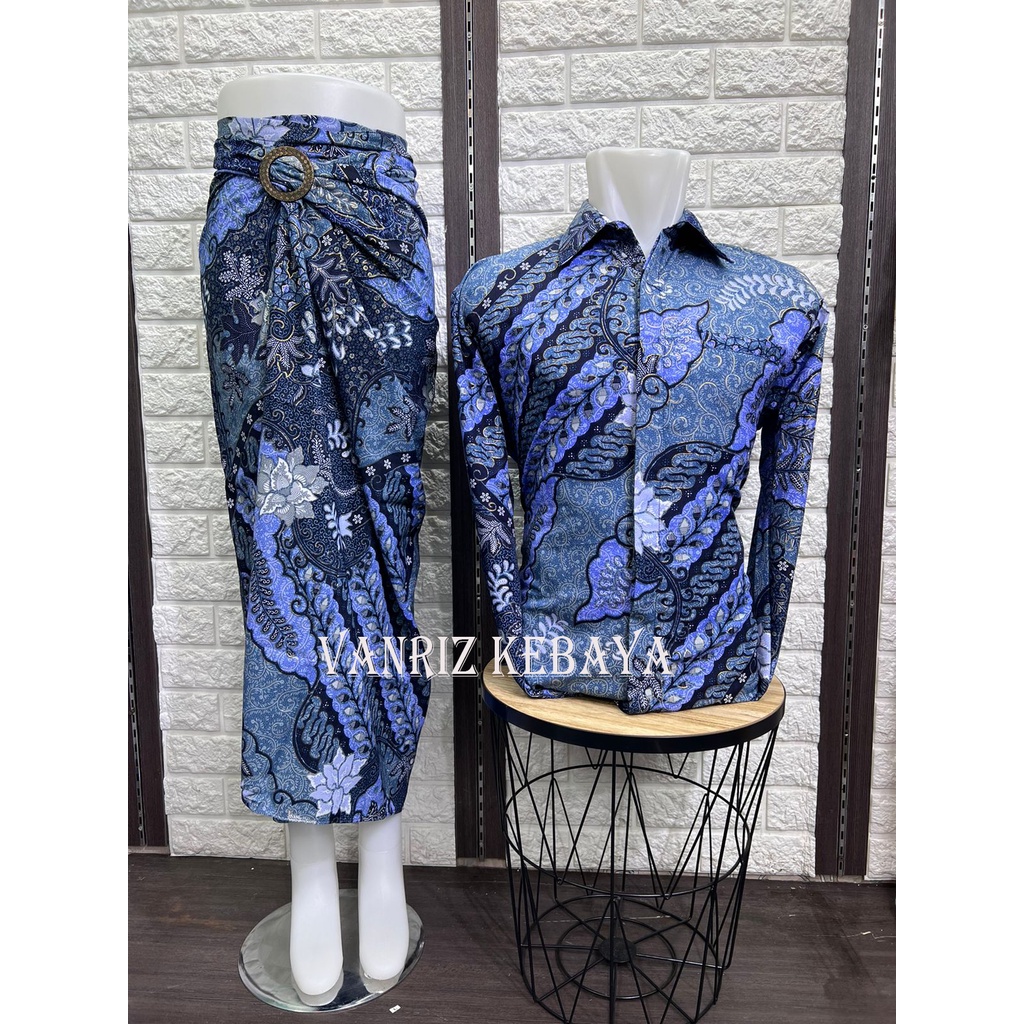 Vanriz Kebaya-Kemeja Batik Lengan Panjang Couple Rok Lilit