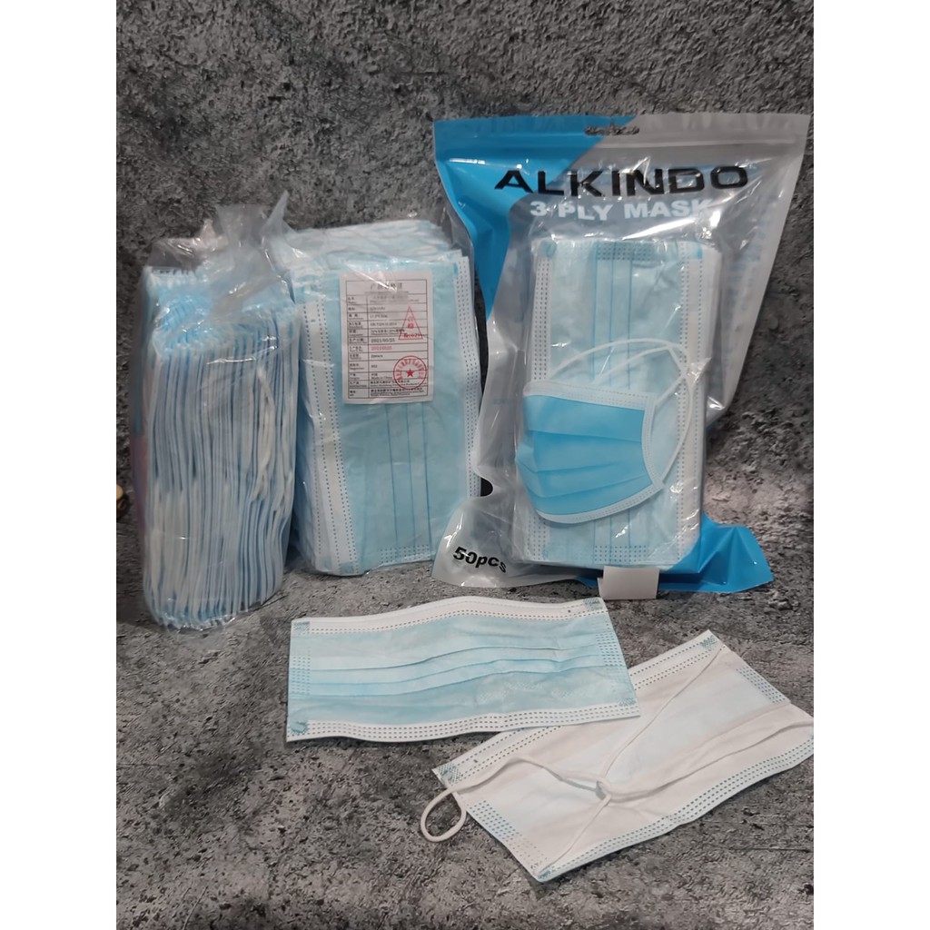 POUCH ALKINDO ZIP -  MASKER 3PLY ALKINDO EARLOOP HIJAB SATCHET ZIP ISI 50 PC MEDICAL GRADE