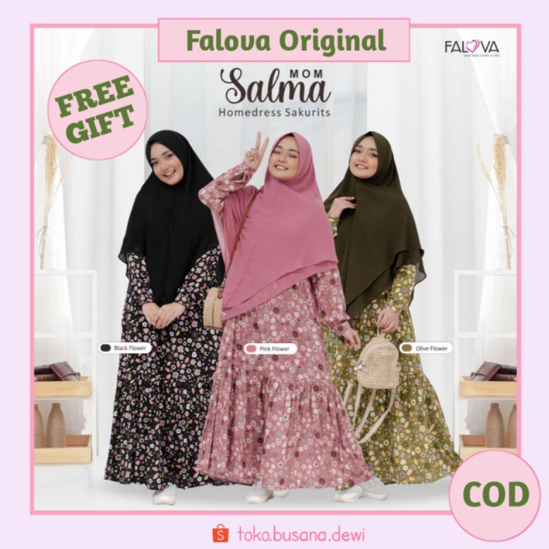 Homedress Salma by Falova Ori | Daster Panjang Rayon Premium Super Original | home dress Busui Frien