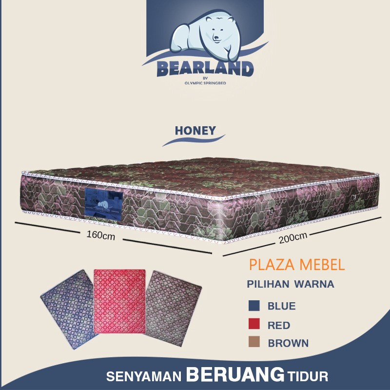 Kasur Spring Bed Bearland by Olympic Honey 120 - 180 Springbed Murah ( MATRAS ONLY )