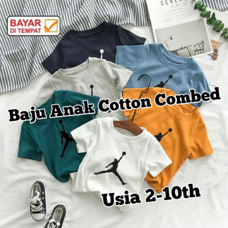 Kaos Oblong Anak JORDAN Kaos Anak Cotton Combed Baju Oblong Anak Lengan Pendek