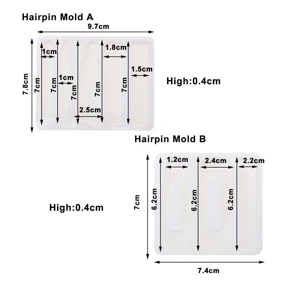 Solighter Jepit Rambut Cetakan DIY UV Epoxy Aksesoris Perhiasan Resin Mold