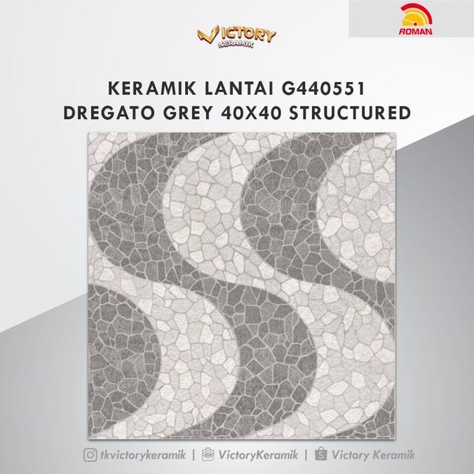 KERAMIK LANTAI ROMAN G440551 dRegato Grey 40x40 STRUCTURED