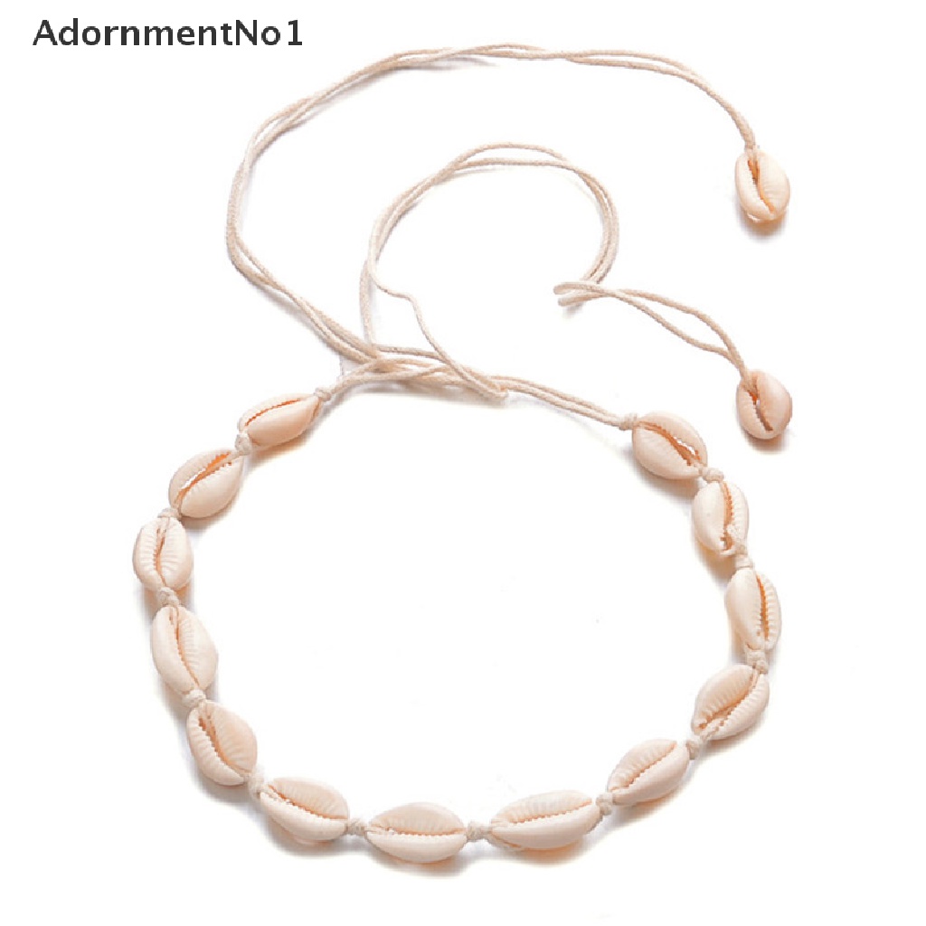 (AdornmentNo1) Kalung Choker Rantai Gaya Bohemia Liontin Kerang Laut Untuk Perhiasan Wanita / Pantai