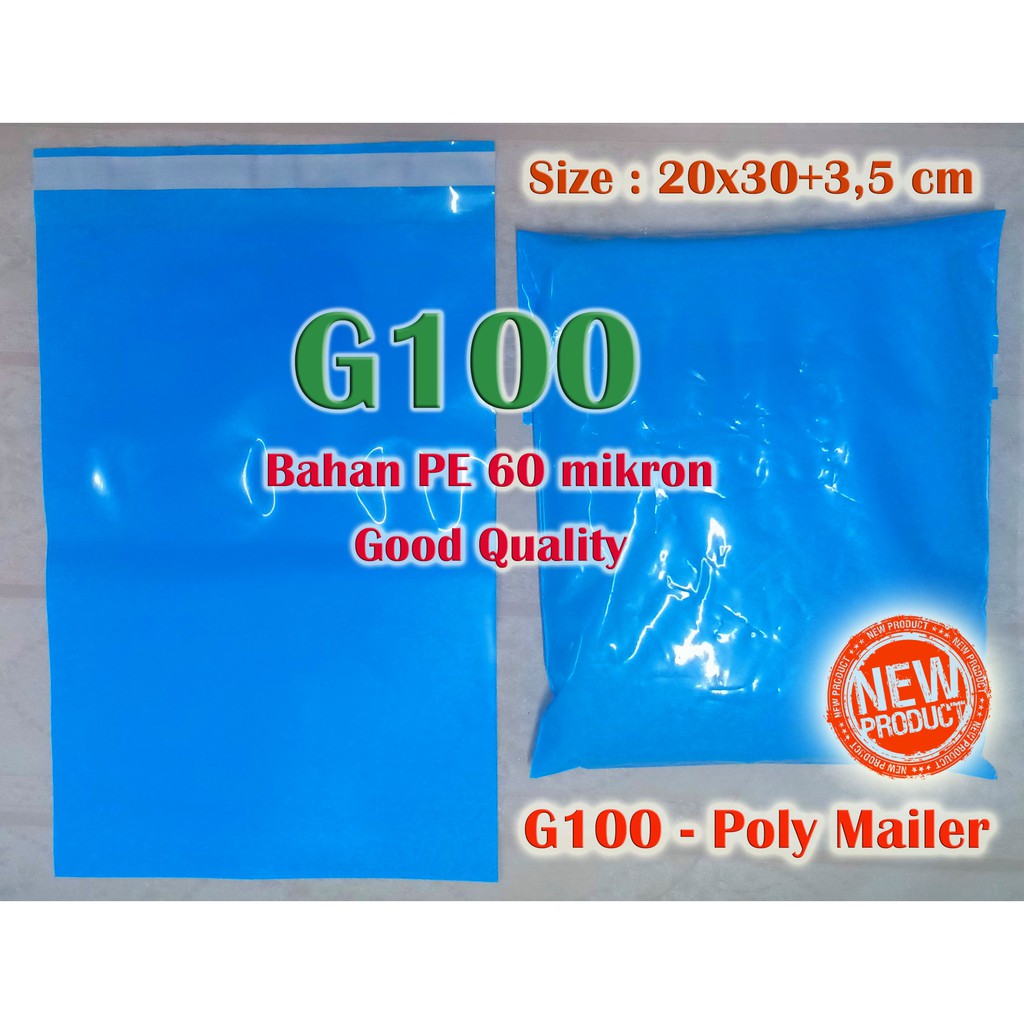 

G100 Poly Mailer Size 20x30 cm Tebal 60 Mikron Isi=50 Lembar