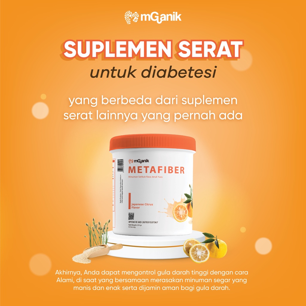 MGANIK METAFIBER 450 GRAM GR  Minuman Serat Fiber Untuk Diabetes M ganik Meta Fiber BPOM