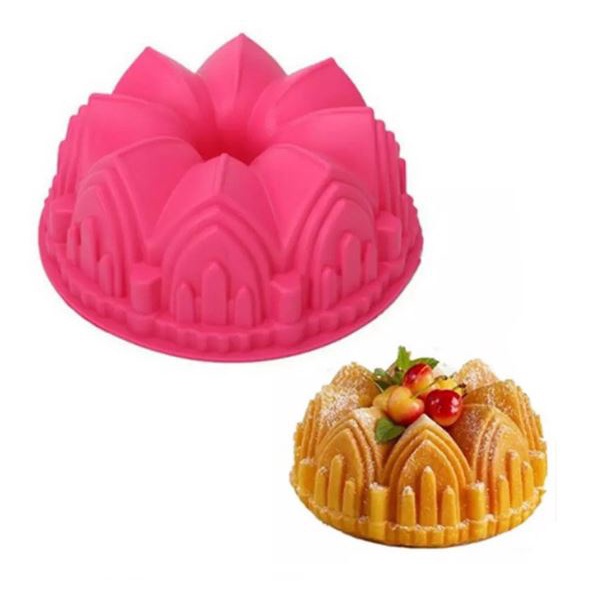 Loyang silicone Cetakan Silikon Puding Jelly Kue Cake 3D Rumah Kastil