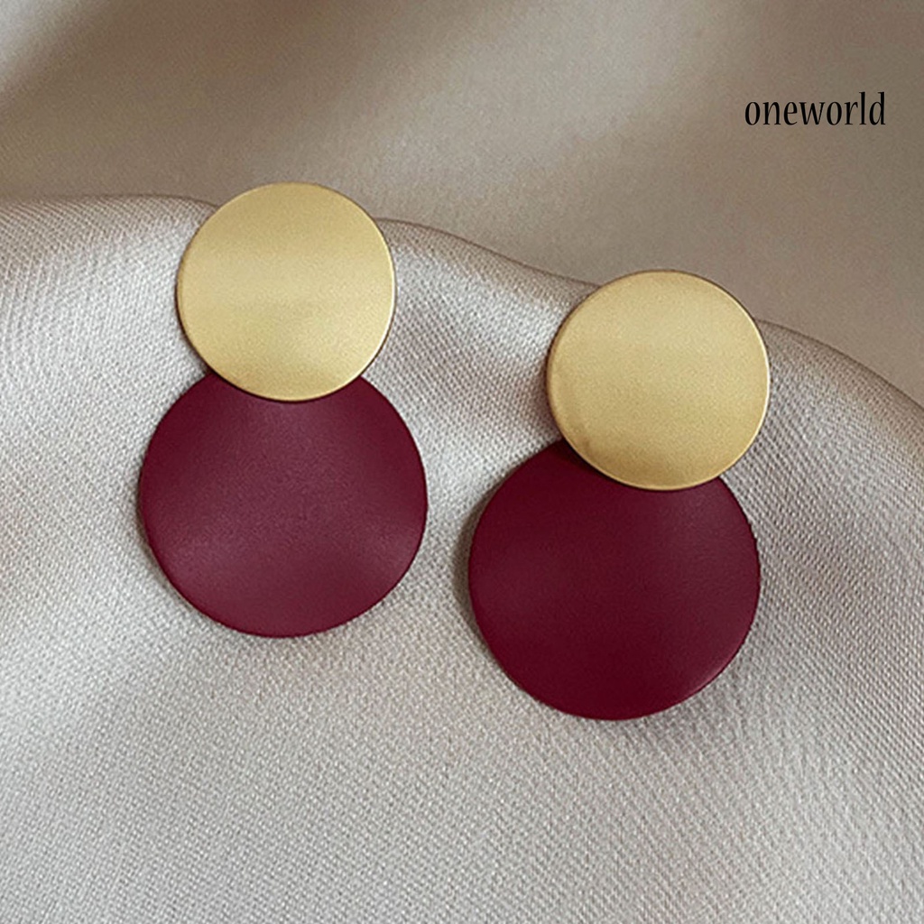 OW# 1 Pair Exquisite Women All-match Geometric Shape Ear Stud Earring Jewelry Accessory