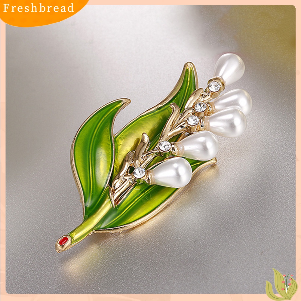 [ TERLARIS]Rhinestone Faux Pearl Tree Leaf Brooch Pin Fashion Women Party Jewelry Gift