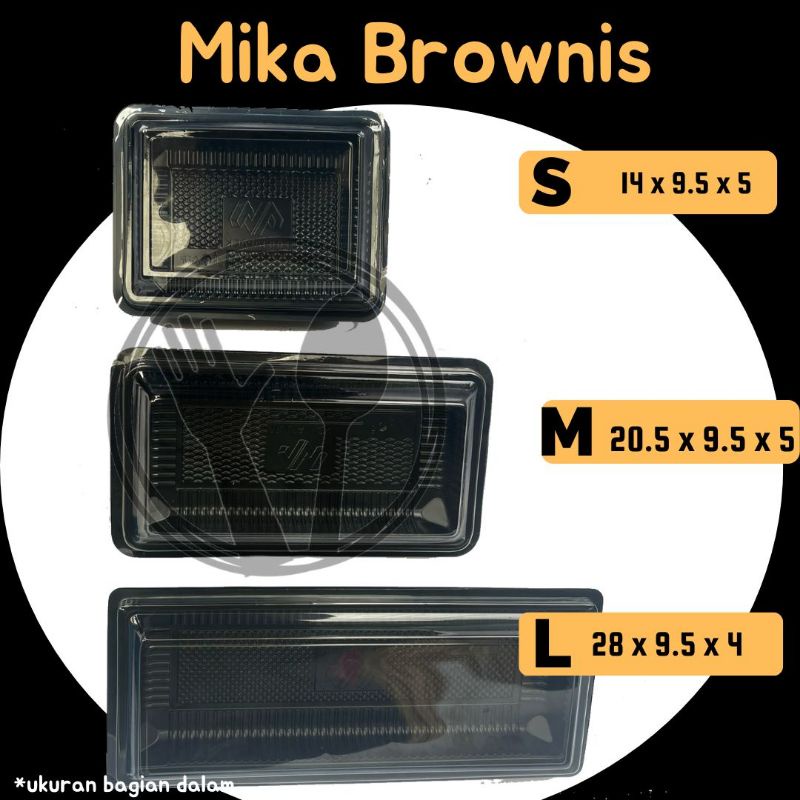 MIKA BROWNIES S KECIL / MIKA BROWNIES M SEDANG / MIKA BROWNIES L BESAR / BOX MIKA BROWNIES / MIKA KUE KOTAK / MIKA BRONIS BROWNIES BRWONIS