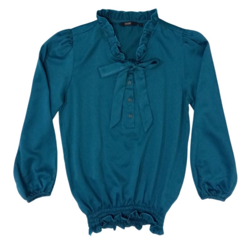 BLOUSE SATIN PREMIUM LENGAN BALON / BLOUSE RAMPLE FORMAL WANITA