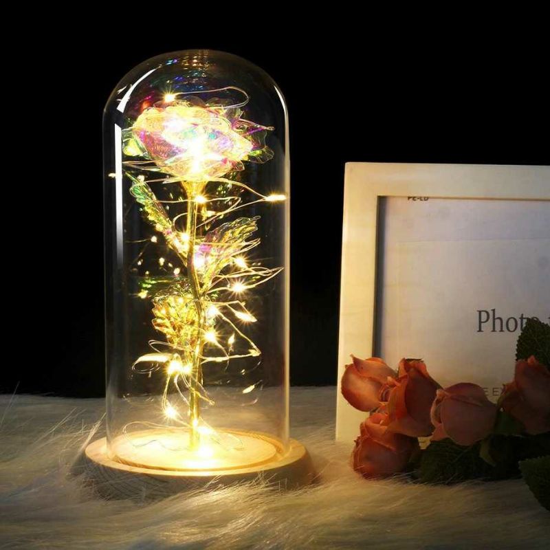 Bunga Mawar Lampu LED Dekorasi Beauty and The Beast Rose