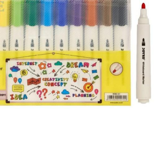 

♧ Spidol Papan Tulis JOYKO Color Whiteboard Marker 12 Warna WMC-51 ✼