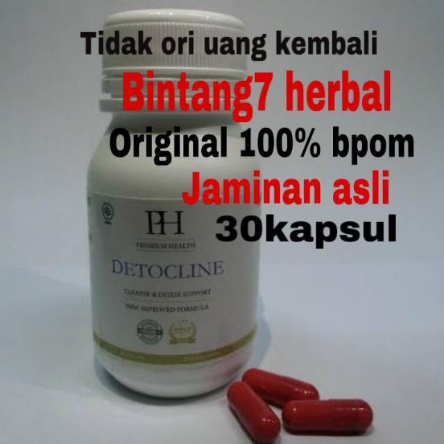 Detocline-obat herbal anti parasit,virus &amp; bau mulut isi 30kapsul 100% asli bpom
