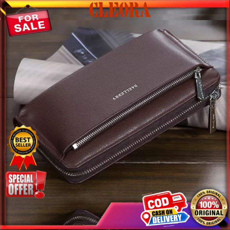 Dompet Pria Wanita BAELLERRY Original Panjang Bahan Kulit PU Leather Premium Premium Kekinian Import