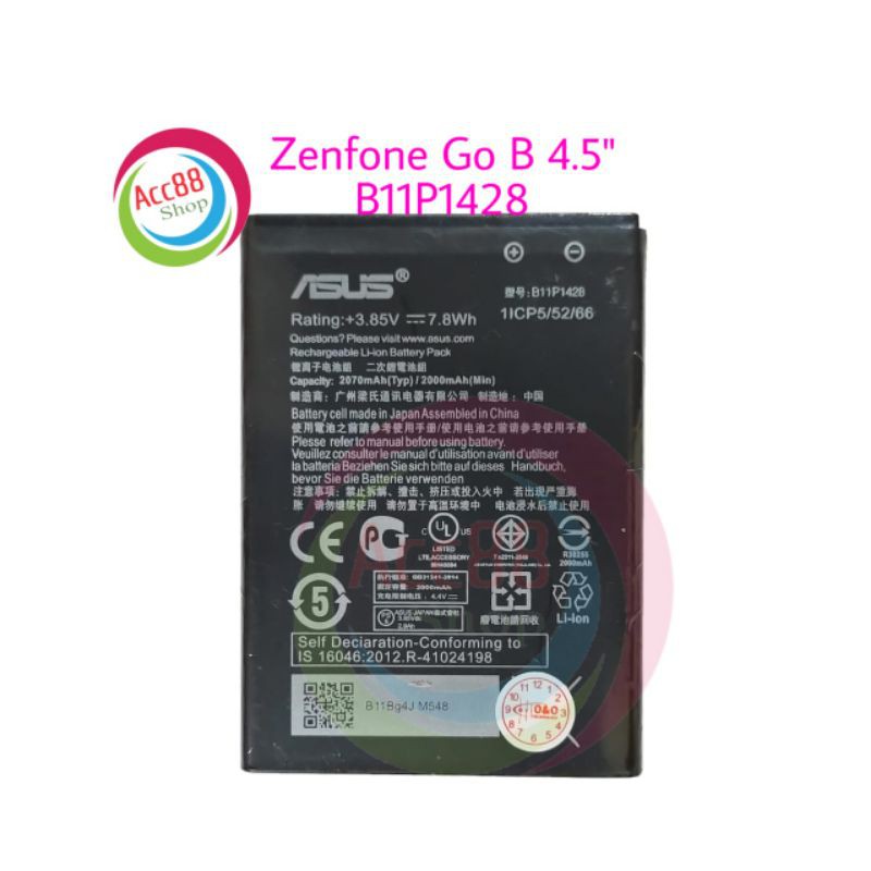 Baterai Batre Battery Original Asus Zenfone Go B 4,5 inch ZB452KG / X014D / B11P1428