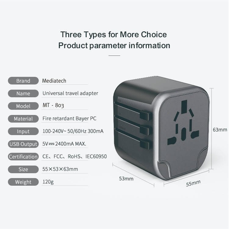 Mediatech  Universal Travel Charger &amp; Adapter MT 803 - 630003