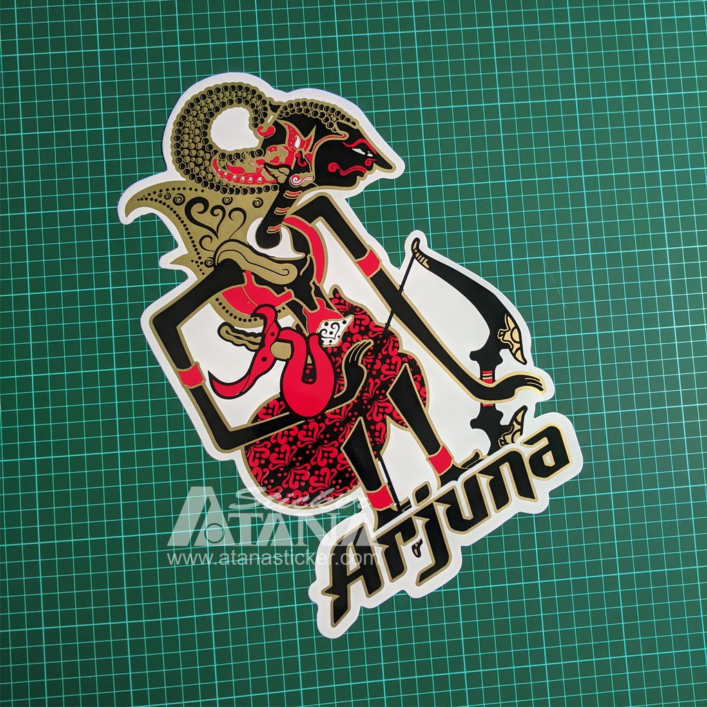 Stiker Printing Sablon Jumbo Vinyl Wayang Arjuna Janaka Permadi Motor Mobil Dinding Kaca Lemari