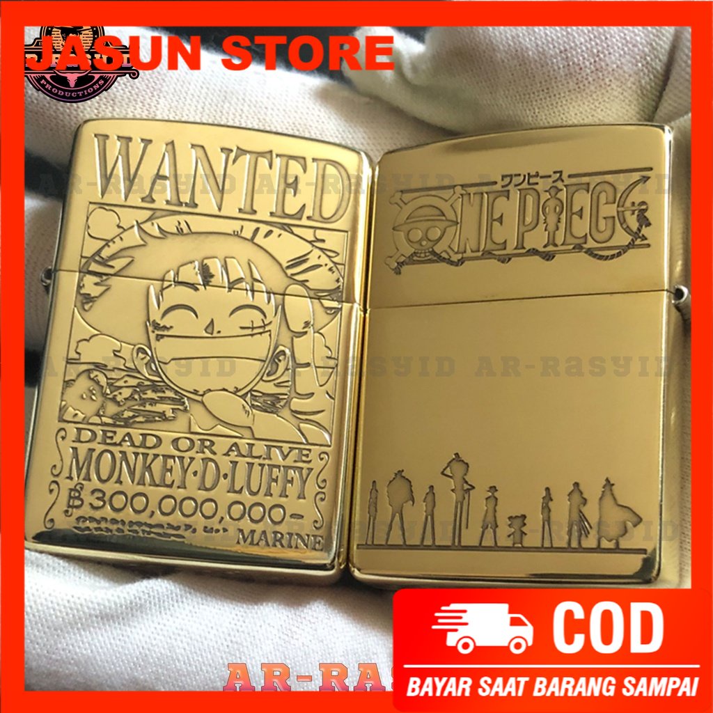 Korek Api Minyak Zippo Gold Ukir Motif One Piece Monkey D. Luffy 168 3962-11