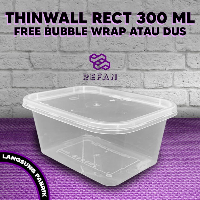 Thinwall Persegi Panjang 300Ml / Kotak Box Dessert Grosir - Peralatan / Perlengkapan Dapur