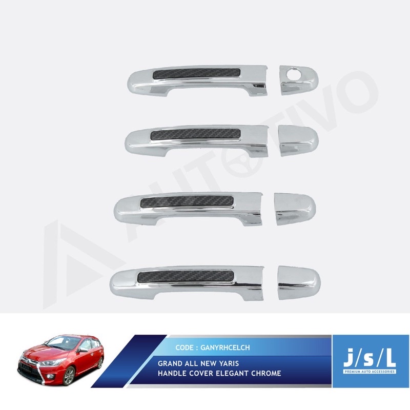 ALL NEW YARIS 2015 2016 2017 HANDLE PINTU COVERCROME ELEGANT CARBON