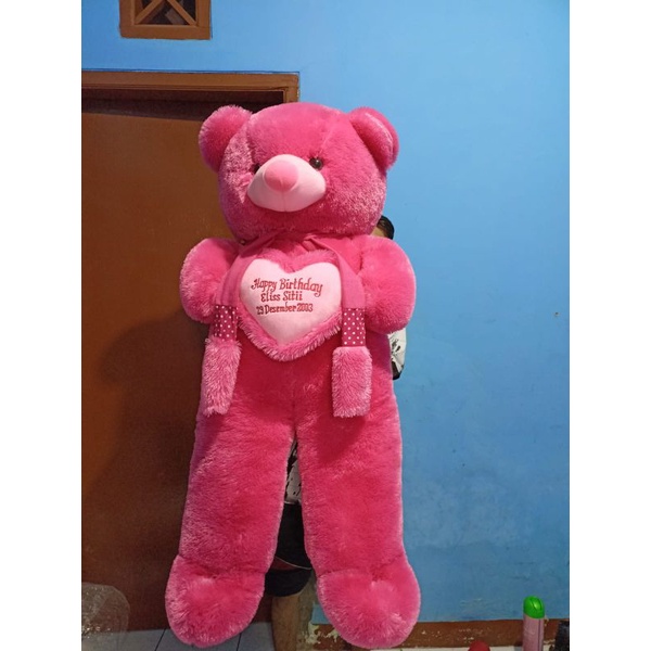 Boneka Beruang Teddy Bear Super Jumbo 1,2meter 120cm Costum Ukir Nama