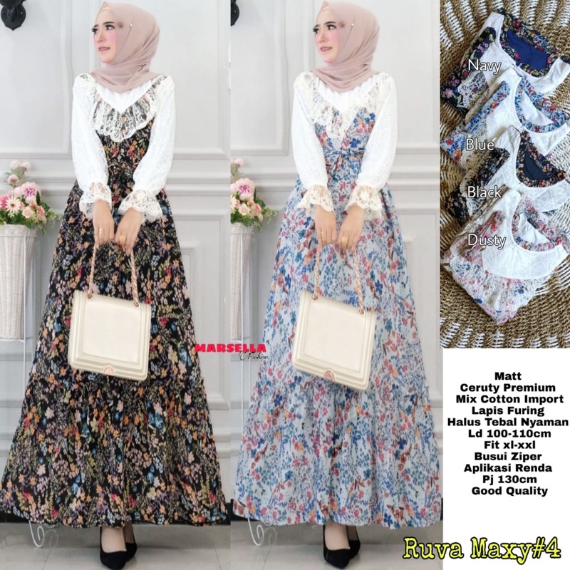 [BISA COD] RUVA MAXY #4 // GAMIS IBU WANITA DAN REMAJA // ORI BY MARSELLA