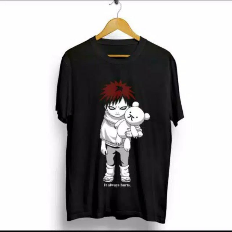 ANIME NARUTO GAA'RA BLACK / KAOS DISTRO TSHIRT PRIA BAJU KAOS UNISEX NARUTO KEREN
