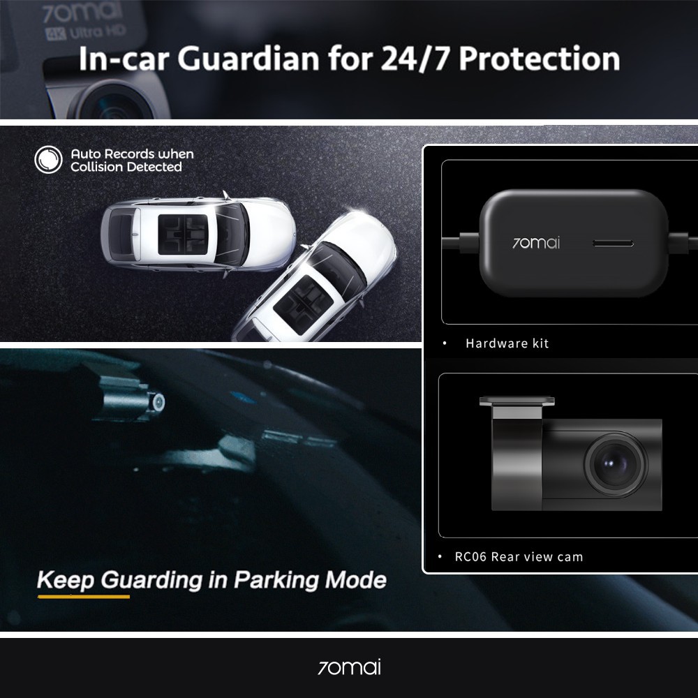 70mai Dash Cam A800s HD 4K 2160P GPS ADAS Set (Front+Rear Camera)-3