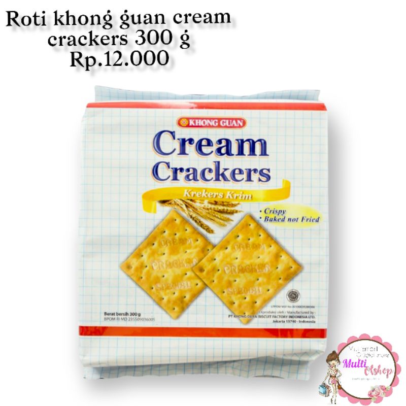

ROTI KHONG GUAN CREAM CRACKERS 300 G BISKUIT SEHAT CRACKERS CEMILAN SEHAT