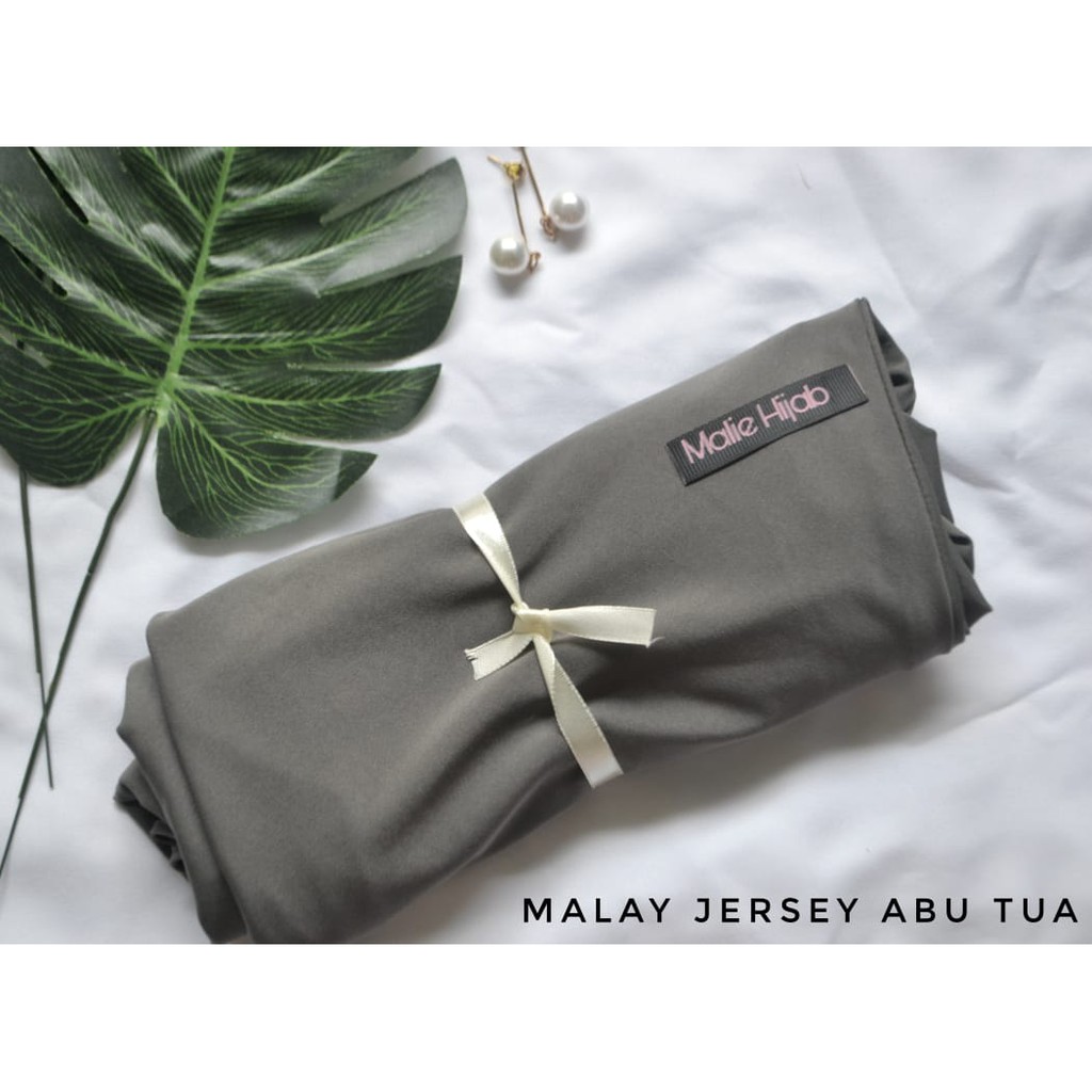 READY - Hijab Bergo Malay Jersey Premium Malie Instan Murah / Khimar Jihan (MJ)-Abu Tua