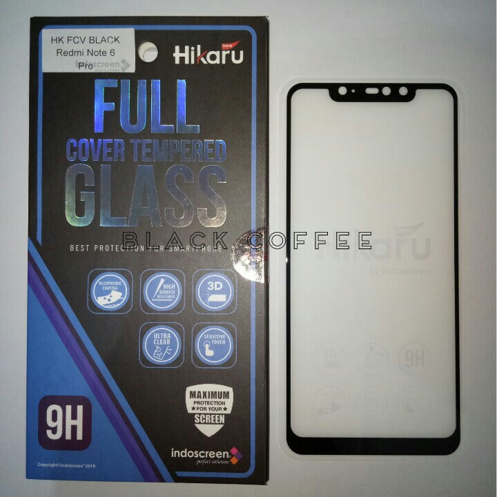 Tempered glass full xioami redmi note 6 pro screen guard Hikaru FCV