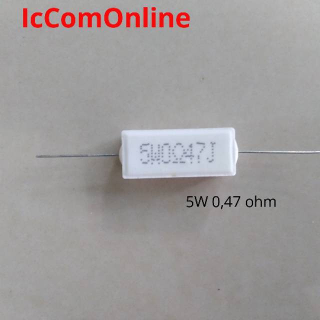 Resistor Kapur 5 Watt 0,47ohm