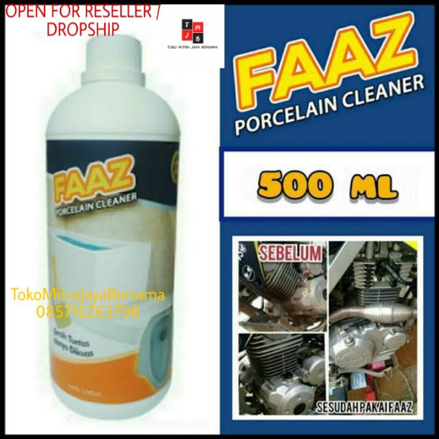 FAAZ PEMBERSIH PORCELAIN CLEANER 500ml FREE 2 SARUNG TANGAN PLASTIK