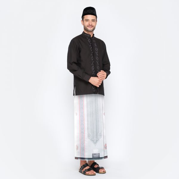 Sarung BHS Excellent Silver Motif JGF Putih Abu